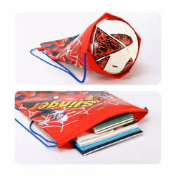 Spiderman Kids Drawstring Sports Gym Bag Lightweight Multicolour