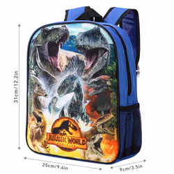 Jurassic World Kids Backpack Rucksack Bag with side mesh pocket