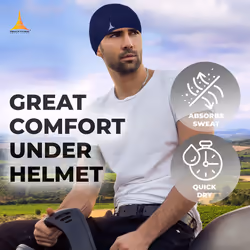 Helmet Liner Sweat Wicking Skull Cap Beanie. Ultimate Performance Moisture Wicking. Fits Under Helmets Navy