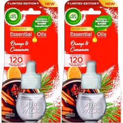 2 X Air Wick Electrical Plugin Oil Refills - Orange & Cinnamon