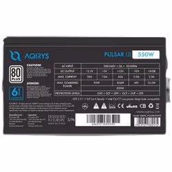 Aqirys AQRYS_PULSARLS550W power supply unit 550 W 20+4 pin ATX ATX Black
