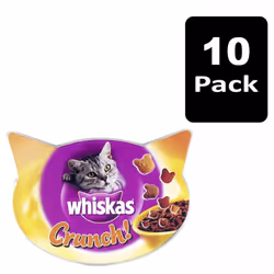 Whiskas Crunch Tasty Topping Cat Treats Chicken Turkey & Duck 1kg (10x100g Pack)