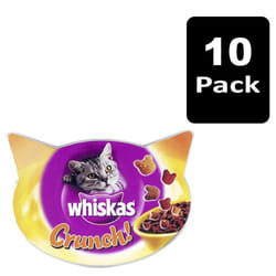 Whiskas Crunch Tasty Topping Cat Treats Chicken Turkey & Duck 1kg (10x100g Pack)