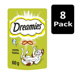 Dreamies Cat Treats (Pack Of 8 X 60g) - One Size, Tuna