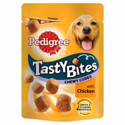 Pedigree Tasty Bites Dog Treats Chewy Cubes With Chicken 8x130g