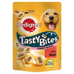 Pedigree Tasty Bites Dog Treats Chewy Slices With Beef 8x155g