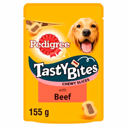 Pedigree Tasty Bites Dog Treats Chewy Slices With Beef 8x155g