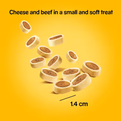 Pedigree Tasty Bites Dog Treats Cheesy Nibbles With Cheese & Beef 8x140g
