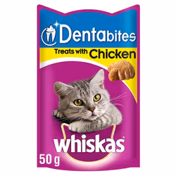 WHISKAS Dentabites Cat Treats With Chicken 8x50g