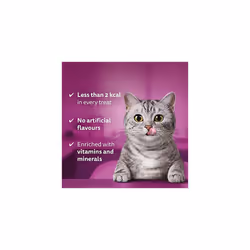 Temptations - Tasty, Crunchy Treats for Adult Cats, Small Bite Size Snacks with a Delicious Salmon Flavour Filling, 4 x 180 g Packets - Pack May Vary