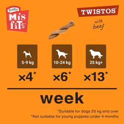 Misfits Twistos - Dog Treats with Beef, 18x105g