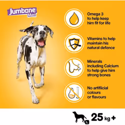 Pedigree Jumbone - Large Dog Treats with Beef and Poultry Flavour, 12 Chews, 180 g