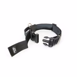 Colour and Gray Collar with Handle, Safety Lock and Interchangeable Patch, 50 mm (49-70 cm), Black-Gray