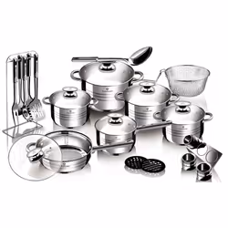 Blaumann 27Pc Cookware Set Stainless Steel Non Stick Pots Pans