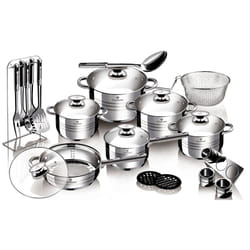 Blaumann 27Pc Cookware Set Stainless Steel Non Stick Pots Pans