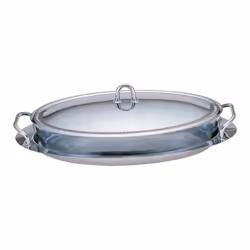3L - 2 in 1 Glass Food Container & Serving Tray - Oval
