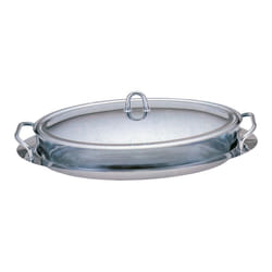 3L - 2 in 1 Glass Food Container & Serving Tray - Oval