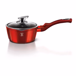 Berlinger 16cm Non Stick Saucepan Cooking Pots Pan - Red With Lid