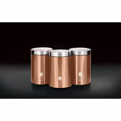 Berlinger Haus BH/1605 kitchen storage container Tea+Coffee+Sugar containers set Stainless steel