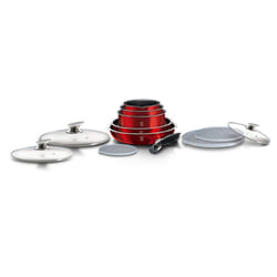 Berlinger Haus 12Pc Space Saving Cookware Set Pots Pans Induction Lids Handle - Red