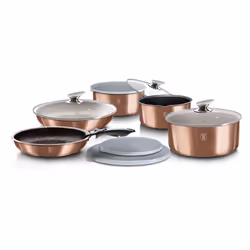 Berlinger Haus 12Pc Space Saving Cookware Set Pots Pans Induction Lids Handle - Rose Gold