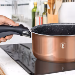 Berlinger Haus 12Pc Space Saving Cookware Set Pots Pans Induction Lids Handle - Rose Gold