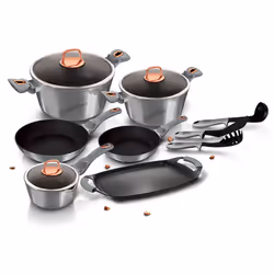 Berlinger Haus 12 Pc Cookware Set Pots and Pans - Moonlight/Silver