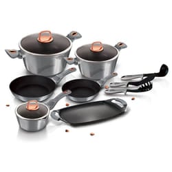 Berlinger Haus 12 Pc Cookware Set Pots and Pans - Moonlight/Silver