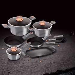 Berlinger Haus 12 Pc Cookware Set Pots and Pans - Moonlight/Silver