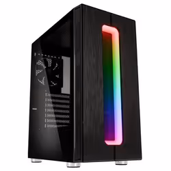 Kolink Nimbus, Midi Tower, PC, Black, ATX, micro ATX, Mini-ITX, Plastic, Steel, Tempered glass, Multi