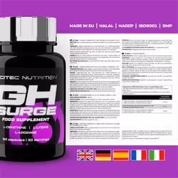 GH Surge, L-Arginine, L-Ornithine and L-Lysine containing Food Supplement Capsules, 90 Capsules - Additional view 4
