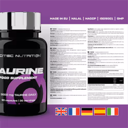 Taurine, Taurine containing Food Supplement Capsules, 90 Capsules - Additional view 4