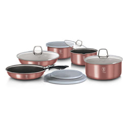 Berlinger Haus 12Pc Space Saving Cookware Set Pots Pans Induction Lids Handle - Rose