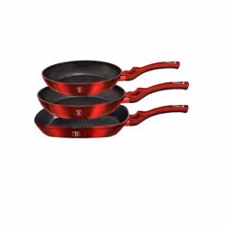 Berlinger Haus BH/1289NF, Frying set, Burgundy, Aluminium, Marble, Red, Ergonomic, Soft touch
