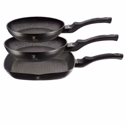 Berlinger Haus 3pc Aluminium Non Stick Frying Pan - Black Silver