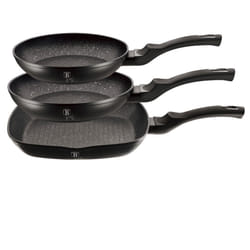 Berlinger Haus 3pc Aluminium Non Stick Frying Pan - Black Silver