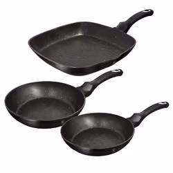 Berlinger Haus 3pc Aluminium Non Stick Frying Pan - Black Silver