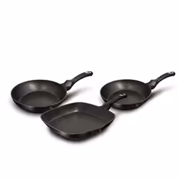Berlinger Haus 3pc Aluminium Non Stick Frying Pan - Black Silver