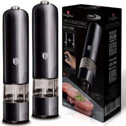 2 Berlinger Haus Carbon Pro Steel Electric Salt&Pepper Spice Mill Set