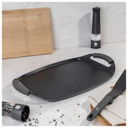 Berlinger Haus 47cm Forged Aluminium Grill Plate Griddle Handles Oven Induction - Anthracite