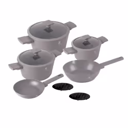 Berlinger Haus 10 Pc Aluminium Non Stick Induction Pots & Pans Cookware Set - Taupe