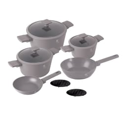 Berlinger Haus 10 Pc Aluminium Non Stick Induction Pots & Pans Cookware Set - Taupe