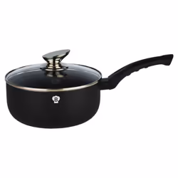 Blaumann 9Pc Set Cookware Frying Grill Pots Saucepan Casserole Soft Touch Handle - Matt Black
