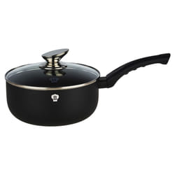 Blaumann 9Pc Set Cookware Frying Grill Pots Saucepan Casserole Soft Touch Handle -   Matt Black