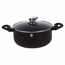 Blaumann 9Pc Set Cookware Frying Grill Pots Saucepan Casserole Soft Touch Handle -   Matt Black