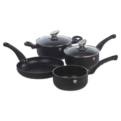 Blaumann 6Pc Set Cookware Frying Grill Pots Saucepan Casserole Soft Touch Handle -   Black Matt