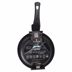 Blaumann Cookware Frying Grill Pots Pan Saucepan Casserole Soft Touch Handle Lid - Matt Black, 20x4cm Frying Pan - 0.9L