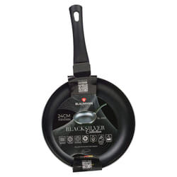 Blaumann Cookware Frying Grill Pots Pan Saucepan Casserole Soft Touch Handle Lid -  Matt Black,   24cm Frying Pan - 1.6L