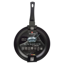 Blaumann Cookware Frying Grill Pots Pan Saucepan Casserole Soft Touch Handle Lid -  Matt Black,   28x5.5cm Frying Pan - 2.7L