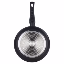 Blaumann Cookware Frying Grill Pots Pan Saucepan Casserole Soft Touch Handle Lid -  Matt Black,   28x5.5cm Frying Pan - 2.7L